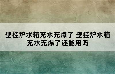 壁挂炉水箱充水充爆了 壁挂炉水箱充水充爆了还能用吗